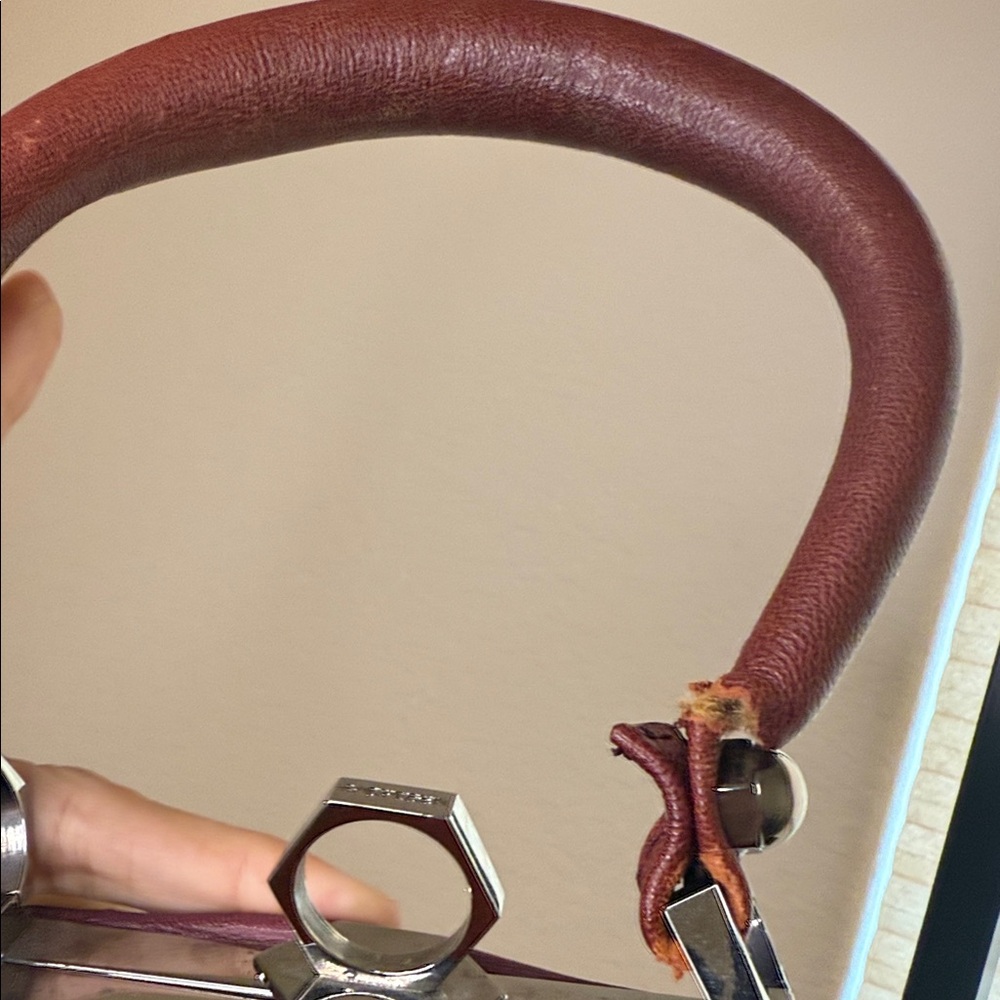 Zac Posen Deep Red Leather Shoulder Bag - Picture 4 of 8